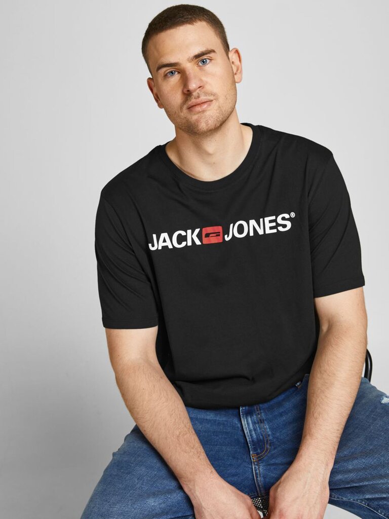JACK & JONES miesten t-paita 12184987*03, musta hinta ja tiedot | Miesten T-paidat | hobbyhall.fi