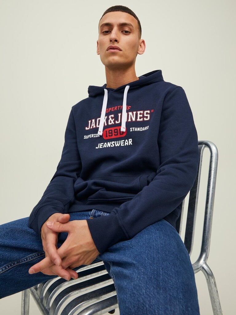 Jack & Jones miesten collegepaita 12211551*03, tummansininen hinta ja tiedot | Miesten puserot ja hupparit | hobbyhall.fi