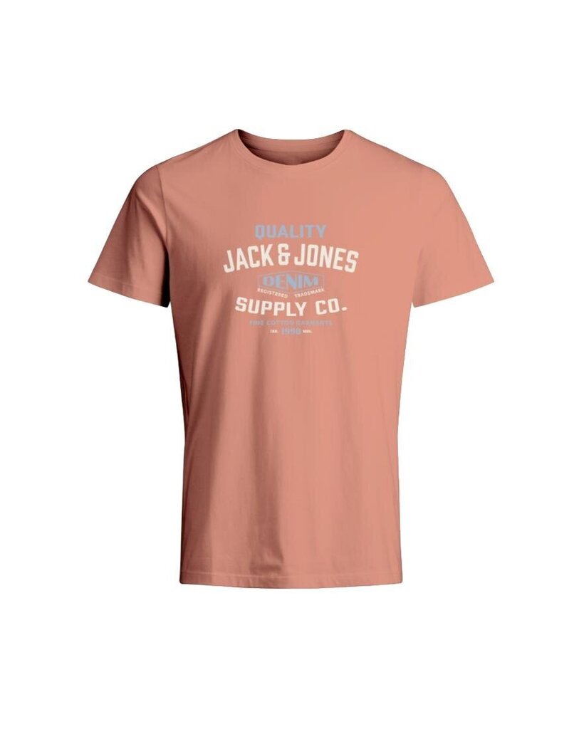 JACK & JONES miesten t-paita 12238935*04, persikka hinta ja tiedot | Miesten T-paidat | hobbyhall.fi