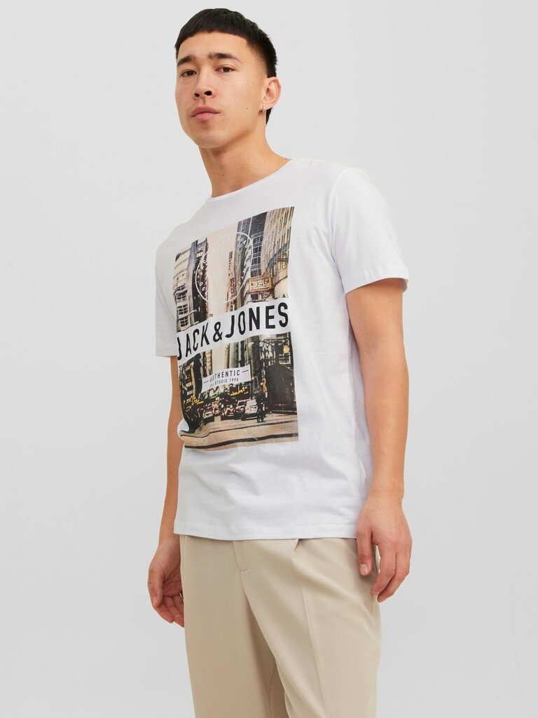Jack & Jones miesten t-paita 12235230*03, valkoinen hinta ja tiedot | Miesten T-paidat | hobbyhall.fi