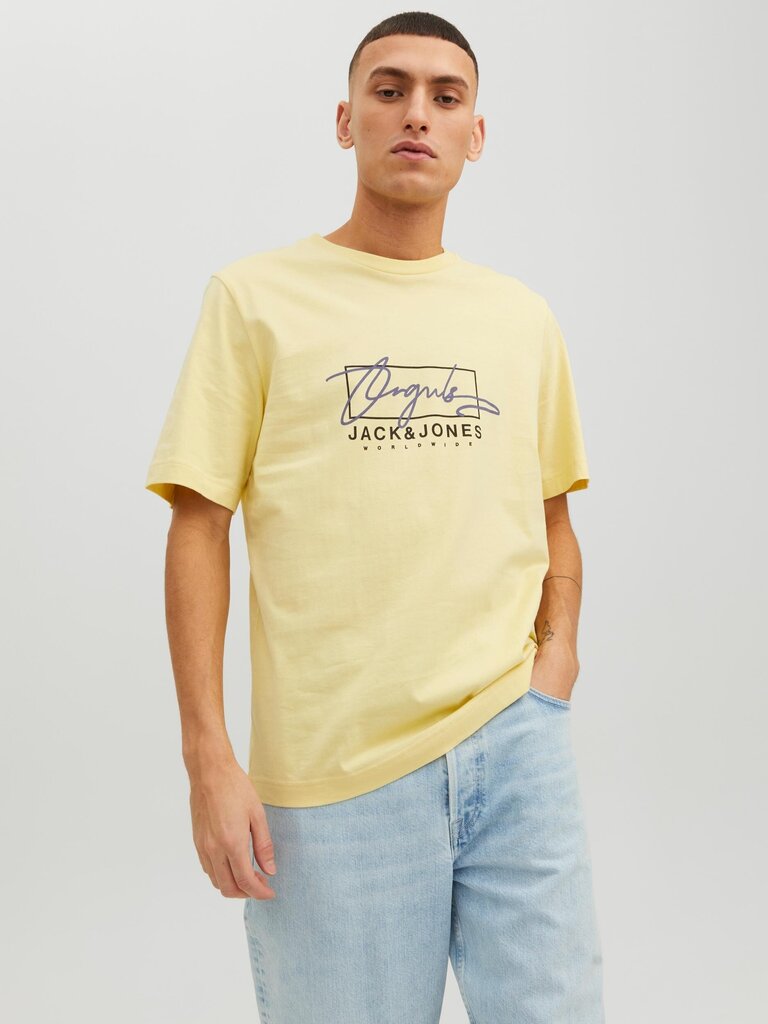 Jack & Jones miesten t-paita 12235487*02, keltainen hinta ja tiedot | Miesten T-paidat | hobbyhall.fi