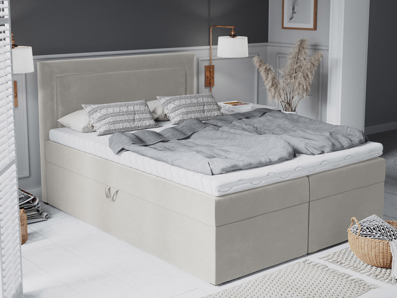 Mazzini Beds Yucca -sänkypaketti, 180 x 200 cm, beige hinta ja tiedot | Sängyt | hobbyhall.fi