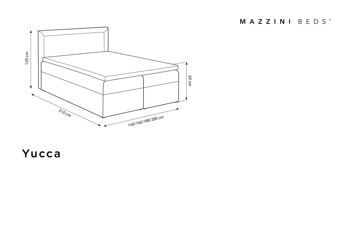 Mazzini Beds Yucca -sänkypaketti, 160 x 200 cm, tummanharmaa hinta ja tiedot | Sängyt | hobbyhall.fi