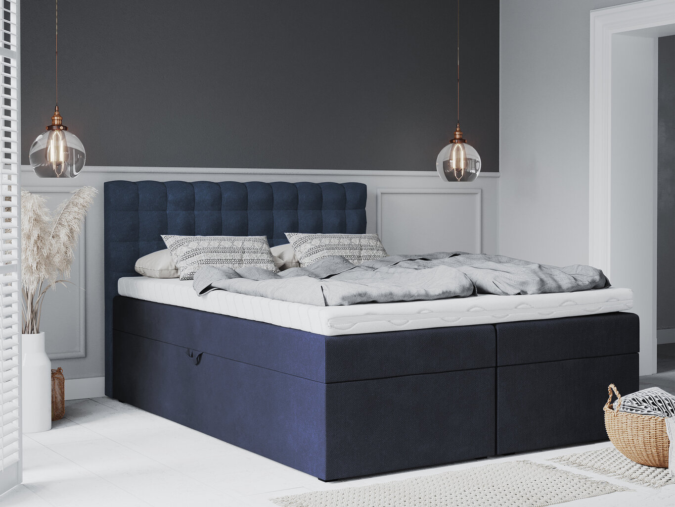 Mazzini Beds Jade -sänkypaketti, 140 x 200 cm, tummansininen hinta ja tiedot | Sängyt | hobbyhall.fi