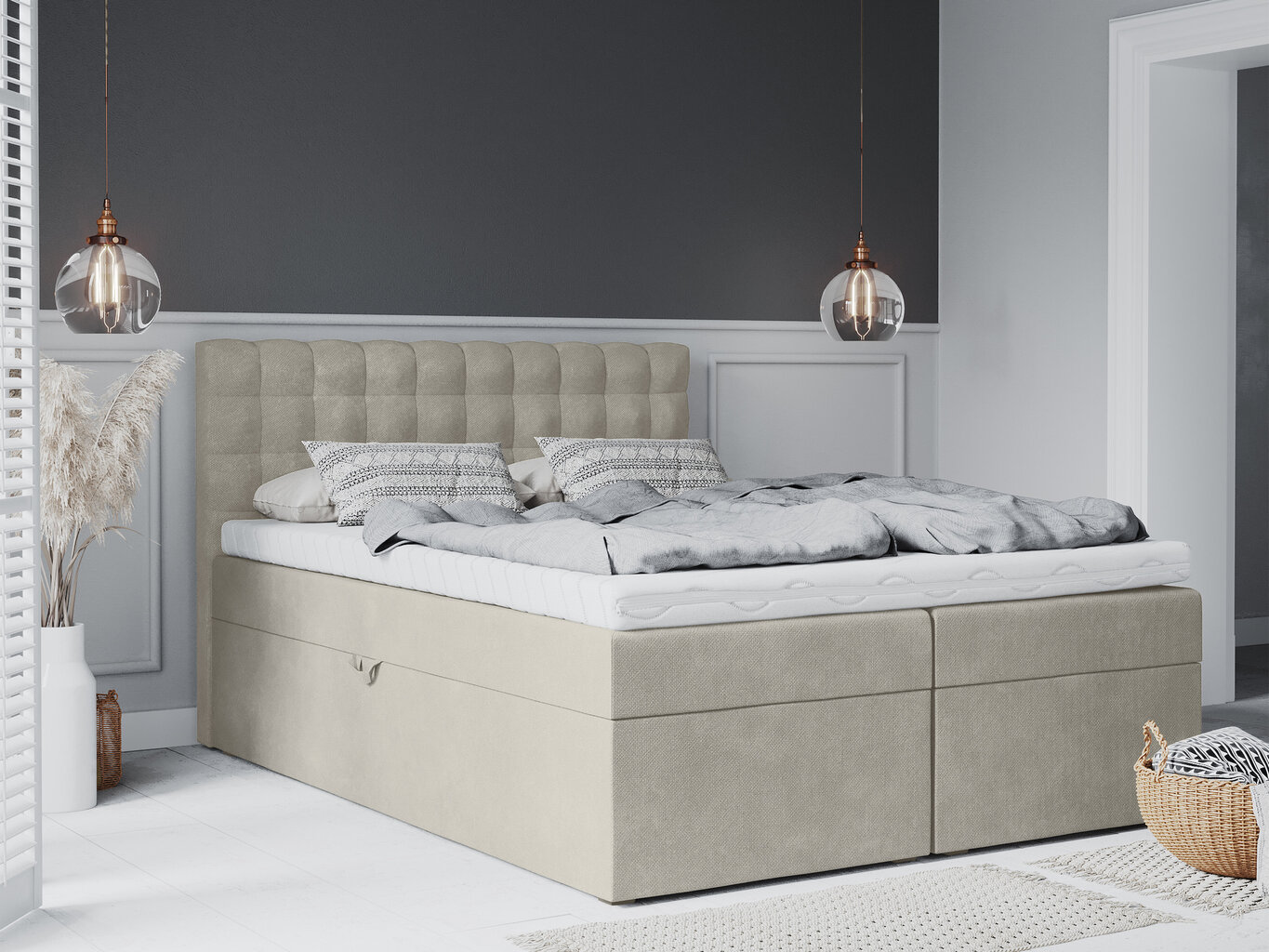 Mazzini Beds Jade -sänkypaketti, 160 x 200 cm, beige hinta ja tiedot | Sängyt | hobbyhall.fi