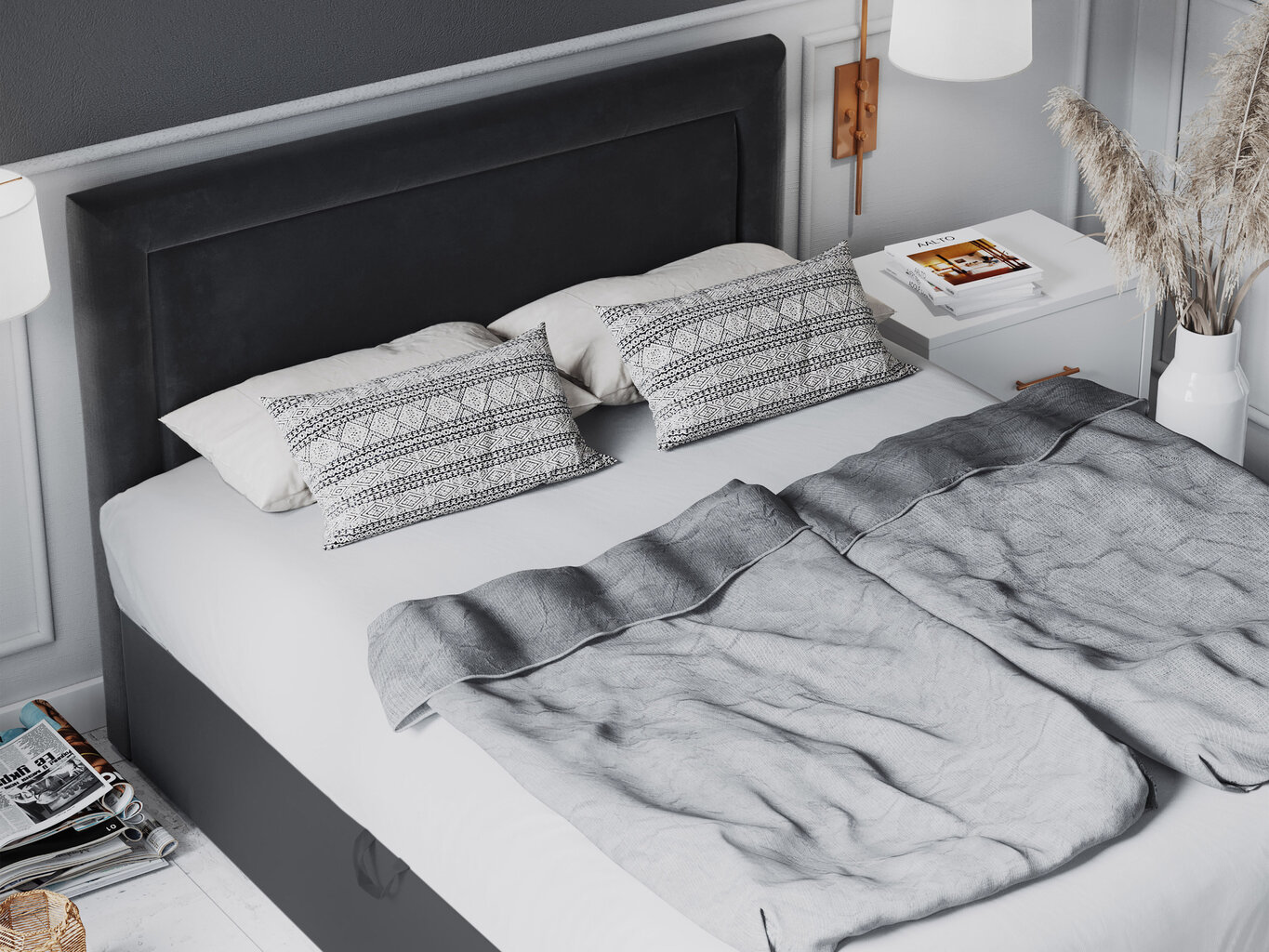 Mazzini Beds Yucca -sänkypaketti, 180 x 200 cm, musta hinta ja tiedot | Sängyt | hobbyhall.fi