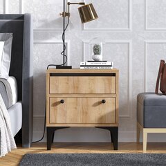 Yöpöytä Kalune Design 393 (I), 50 cm, musta/ruskea hinta ja tiedot | Yöpöydät | hobbyhall.fi