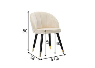 Ruokapöydän tuoli Glam, beige hinta ja tiedot | Ruokapöydän tuolit | hobbyhall.fi