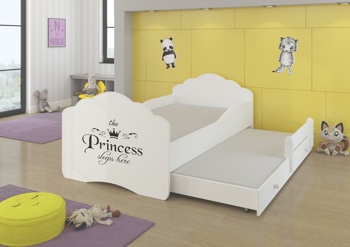 Lasten sänky Casimo II Princess Black 160 x 80 cm + patja hinta ja tiedot | Lastensängyt | hobbyhall.fi