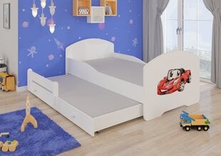 Lasten sänky Pepe II Red Car 160 x 80cm + patja hinta ja tiedot | Lastensängyt | hobbyhall.fi