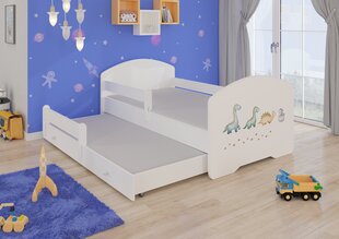 Lasten sänky Pepe II Barrier Dinosaurs 160 x 80 cm + patja hinta ja tiedot | Lastensängyt | hobbyhall.fi