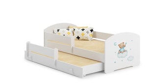 Lasten sänky Pepe II Barrier Teddy Bear and Cloud 160 x 80 cm + patja hinta ja tiedot | Lastensängyt | hobbyhall.fi