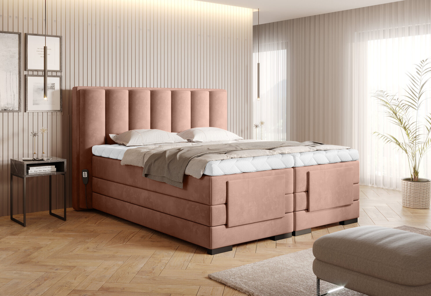 Sänky NORE Veros, 160x200 cm, roosa hinta ja tiedot | Sängyt | hobbyhall.fi