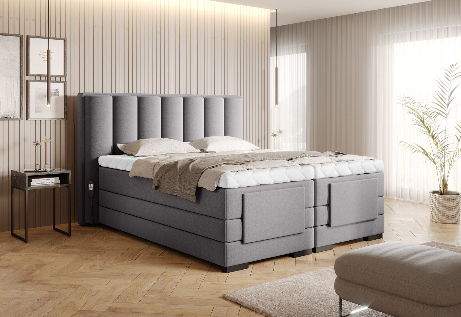 Sänky NORE Veros, 180x200 cm, harmaa hinta ja tiedot | Sängyt | hobbyhall.fi