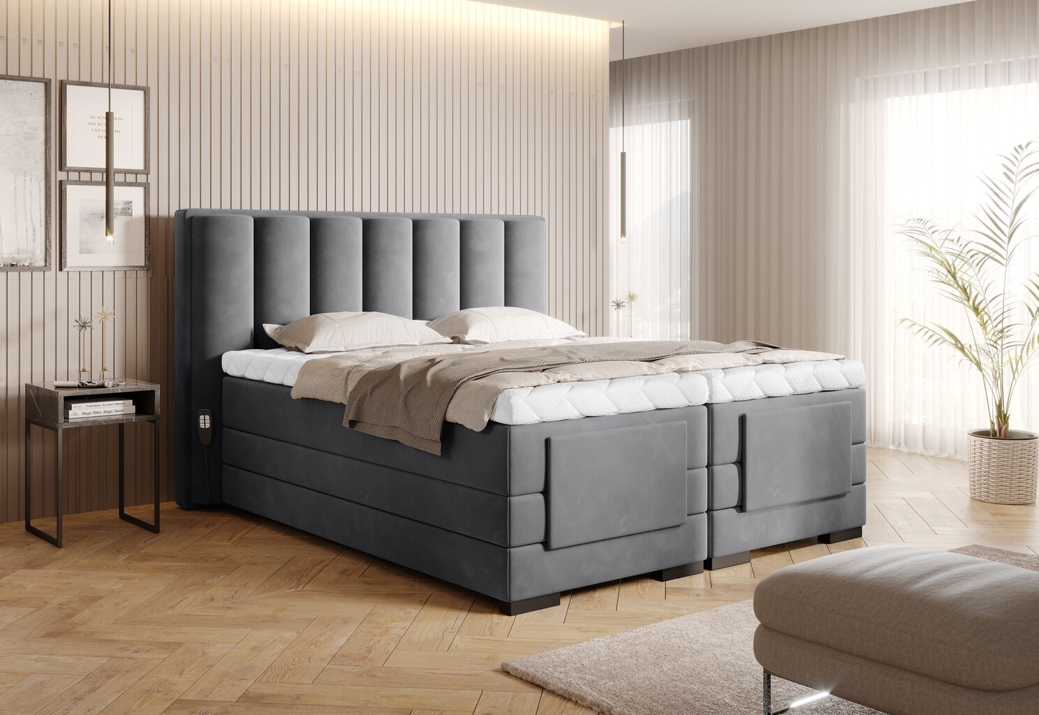 Sänky NORE Veros, 180x200 cm, harmaa hinta ja tiedot | Sängyt | hobbyhall.fi