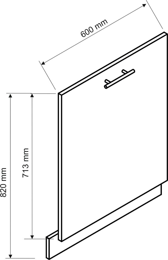 Astianpesukoneen etuosa NATALIA FZ.60 PZ (59,6 x 71,3 cm), harmaa hinta ja tiedot | Keittiön kaapit | hobbyhall.fi