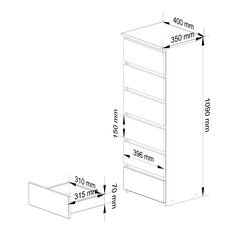 Lipasto Akord CL6, valkoinen hinta ja tiedot | Akord Huonekalut ja sisustus | hobbyhall.fi