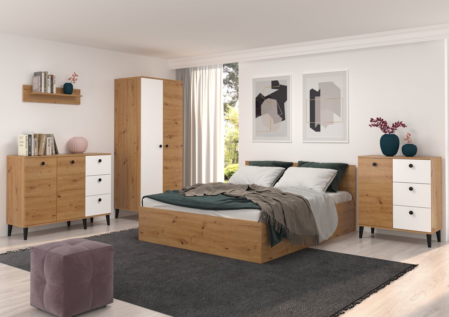 Lipasto ADRK Furniture CLE02, ruskea/valkoinen hinta ja tiedot | Lipastot | hobbyhall.fi