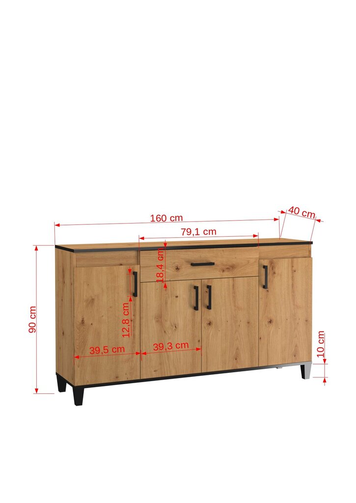 Lipasto ADRK Furniture POL16, ruskea hinta ja tiedot | Lipastot | hobbyhall.fi