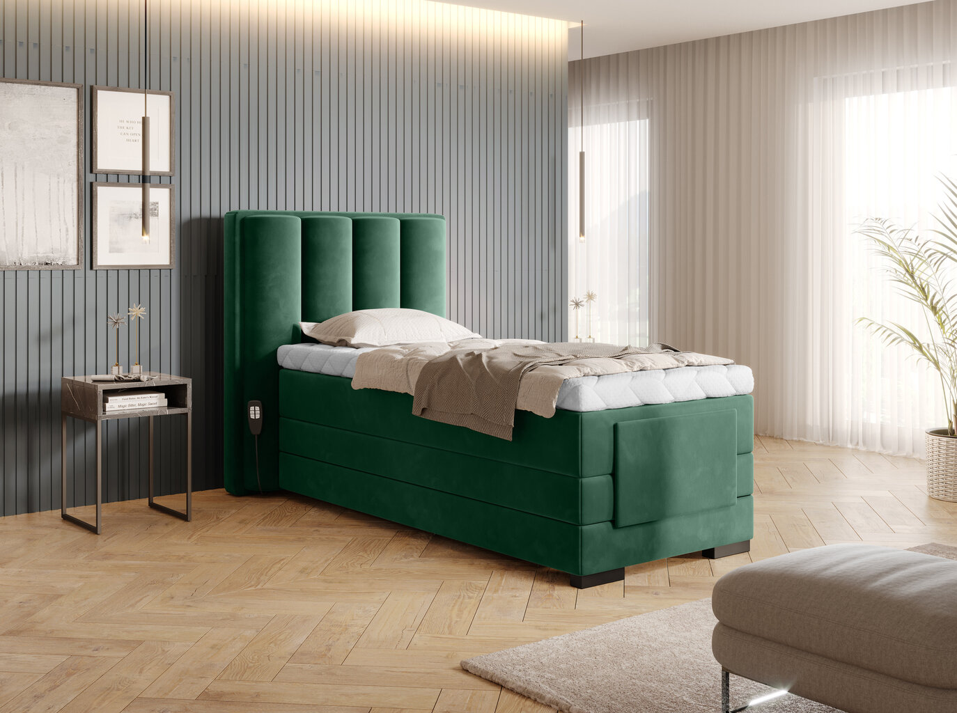 NORE Veros sänky, 90x200 cm, vihreä hinta ja tiedot | Sängyt | hobbyhall.fi
