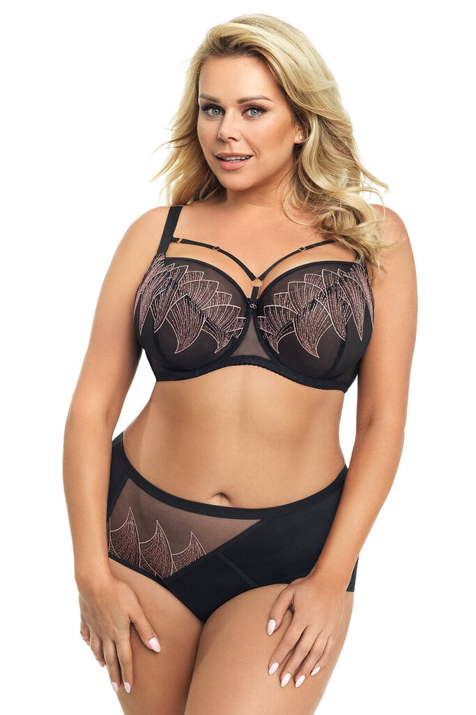 Gorsenia naisten pehmeät rintaliivit pehmeä kuppi underwire suuret koot rusetti k624 modena, musta, 90j hinta ja tiedot | Rintaliivit | hobbyhall.fi