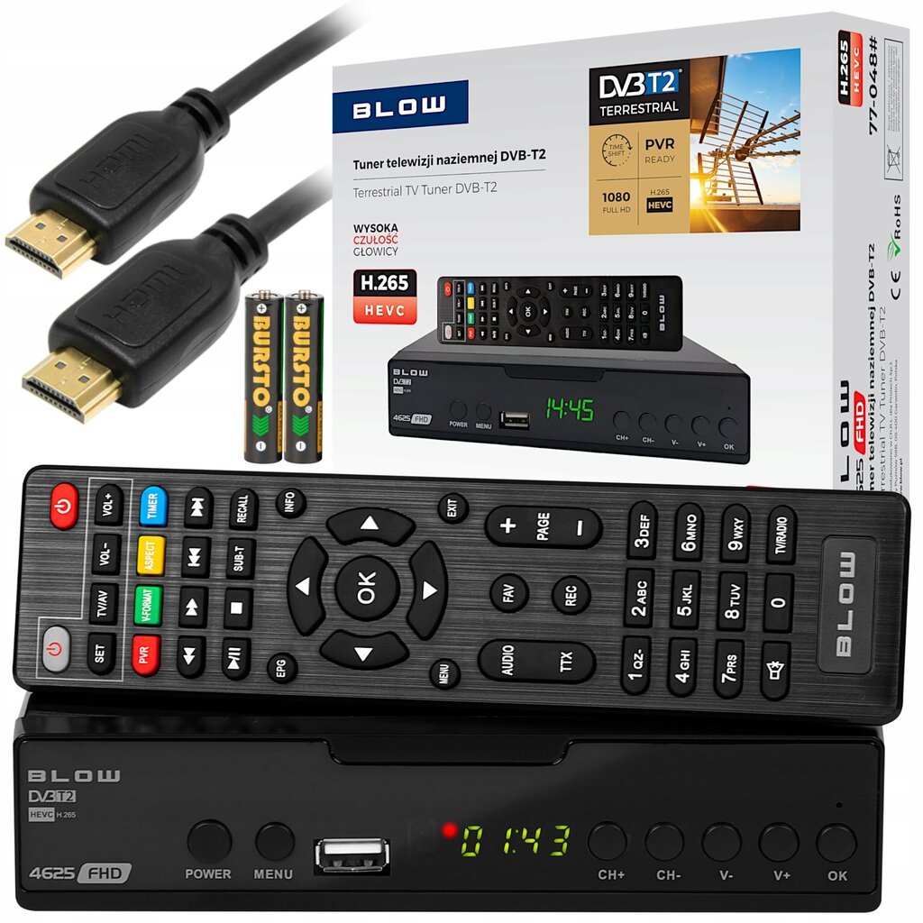 Digitaalinen TV-dekooderi DVB-T DVB-T2 HDMI H.265 hinta ja tiedot | Digiboksit | hobbyhall.fi