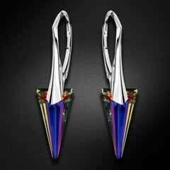 Hopeiset korvakorut "Spike II (Volcano)" Swarovski kiteillä hinta ja tiedot | Korvakorut | hobbyhall.fi