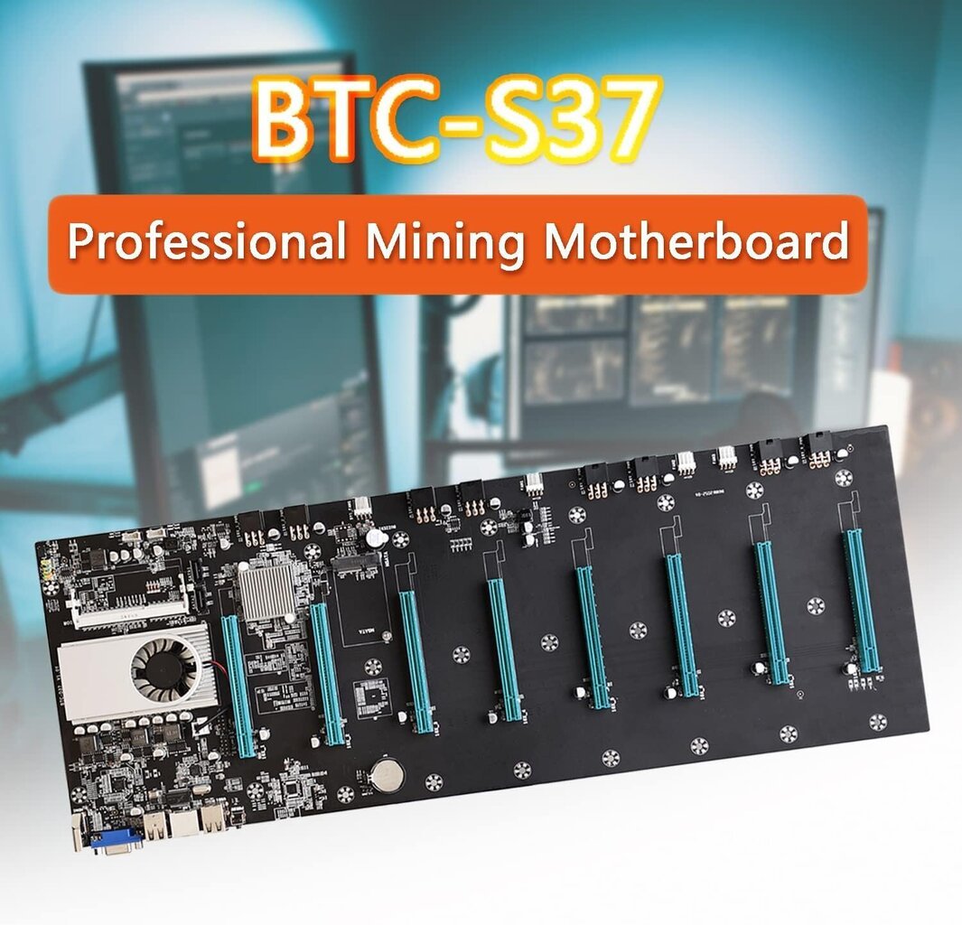Mining-emolevy BTC-S37 PNGOS, DDR3 SODIMM 8 x PCIE 16X Graph Card, VGA + HDMI hinta ja tiedot | Emolevyt | hobbyhall.fi