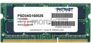 Patriot DDR3 SODIMM 4GB 1600MHz CL11 (PSD34G16002S) hinta ja tiedot | Muisti (RAM) | hobbyhall.fi