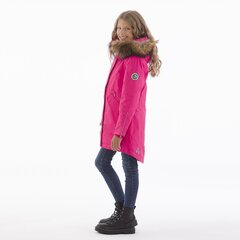 Huppa-parka tytöille luonnonturkisella Vivian1, fuksia hinta ja tiedot | Tyttöjen takit | hobbyhall.fi