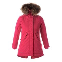 Huppa-parka tytöille luonnonturkisella Vivian1 200GR 12490120*00063, fuksia hinta ja tiedot | Tyttöjen takit | hobbyhall.fi