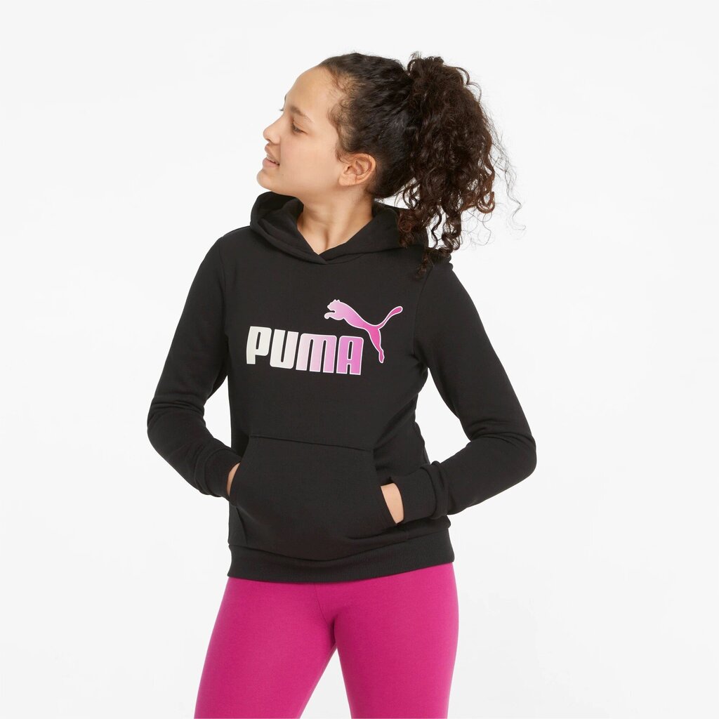Puma Essentials+ Bleach Logo -lasten pusero 846958*01, musta/fuksia hinta ja tiedot | Tyttöjen neuleet, liivit ja jakut | hobbyhall.fi