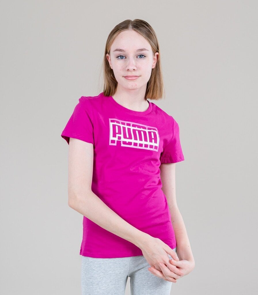 Puma lasten t-paita 846937*14, fuksia hinta ja tiedot | Tyttöjen paidat | hobbyhall.fi