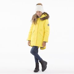 Huppa parka tytöille luonnonturkis Vivian1 200GR 12490120*70002, keltainen hinta ja tiedot | Tyttöjen takit | hobbyhall.fi