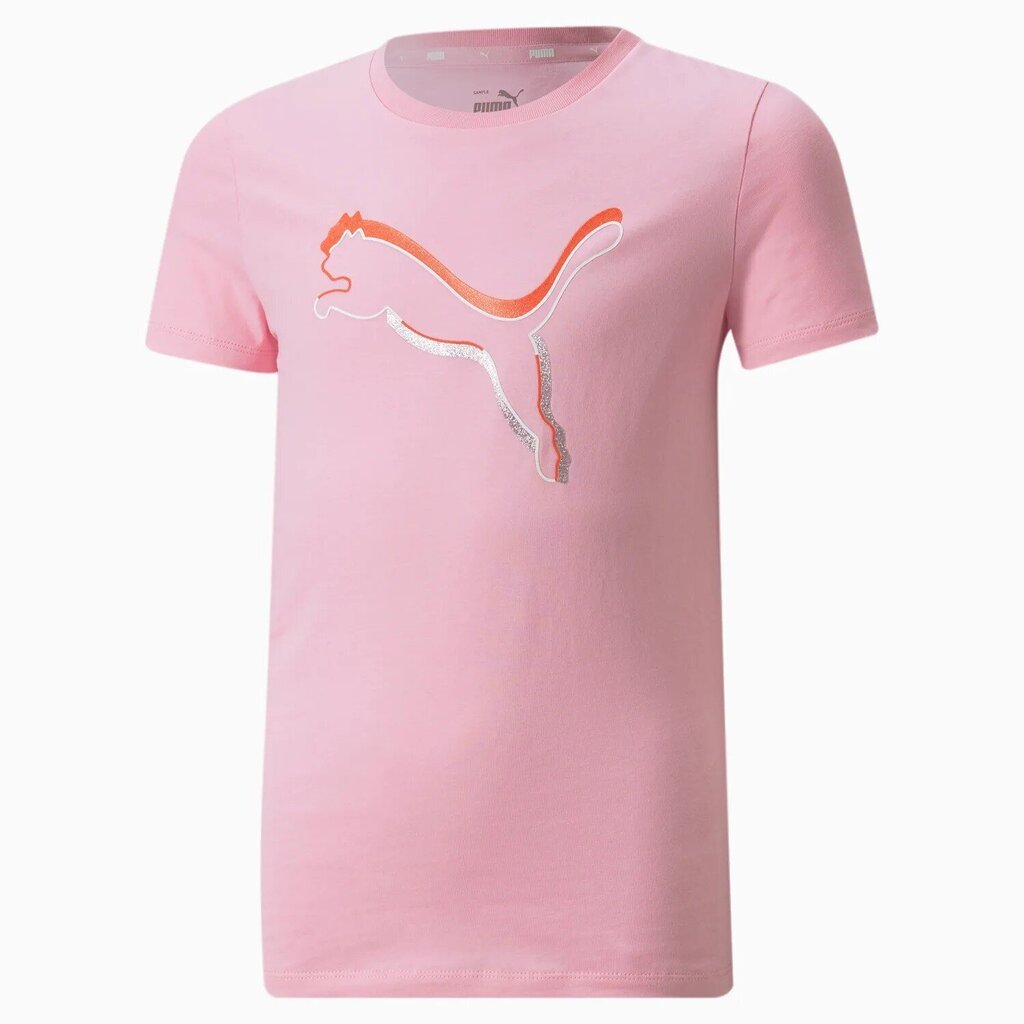Puma lasten T-paita Alpha 846947*66, roosa/oranssi hinta ja tiedot | Tyttöjen paidat | hobbyhall.fi