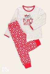 Boboli lasten pyjamat 62B504*8072, vaalea harmaa/punainen hinta ja tiedot | Boboli Muoti | hobbyhall.fi