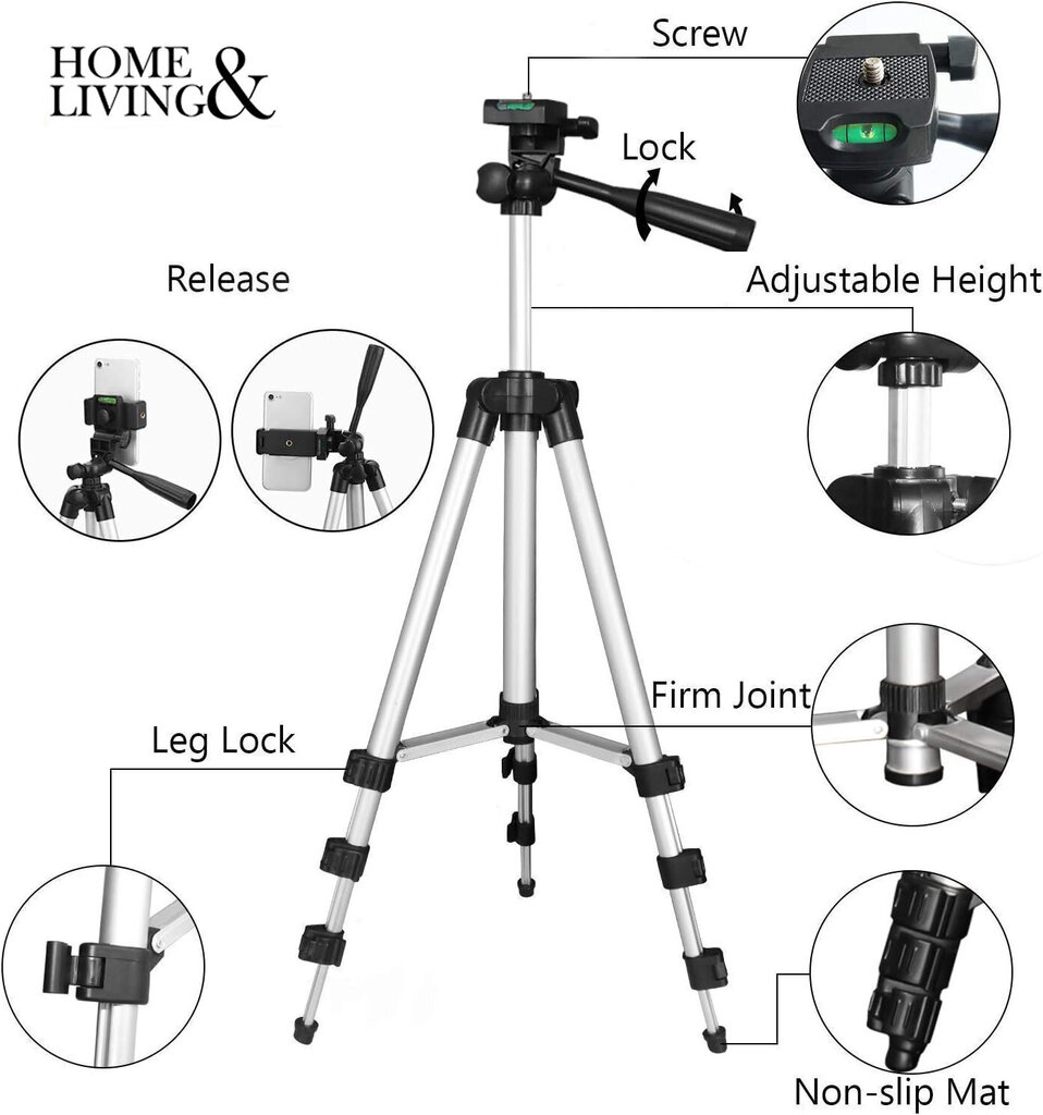 Jalusta puhelimelle tai kameralle Home&Living hinta ja tiedot | Kamerajalustat | hobbyhall.fi