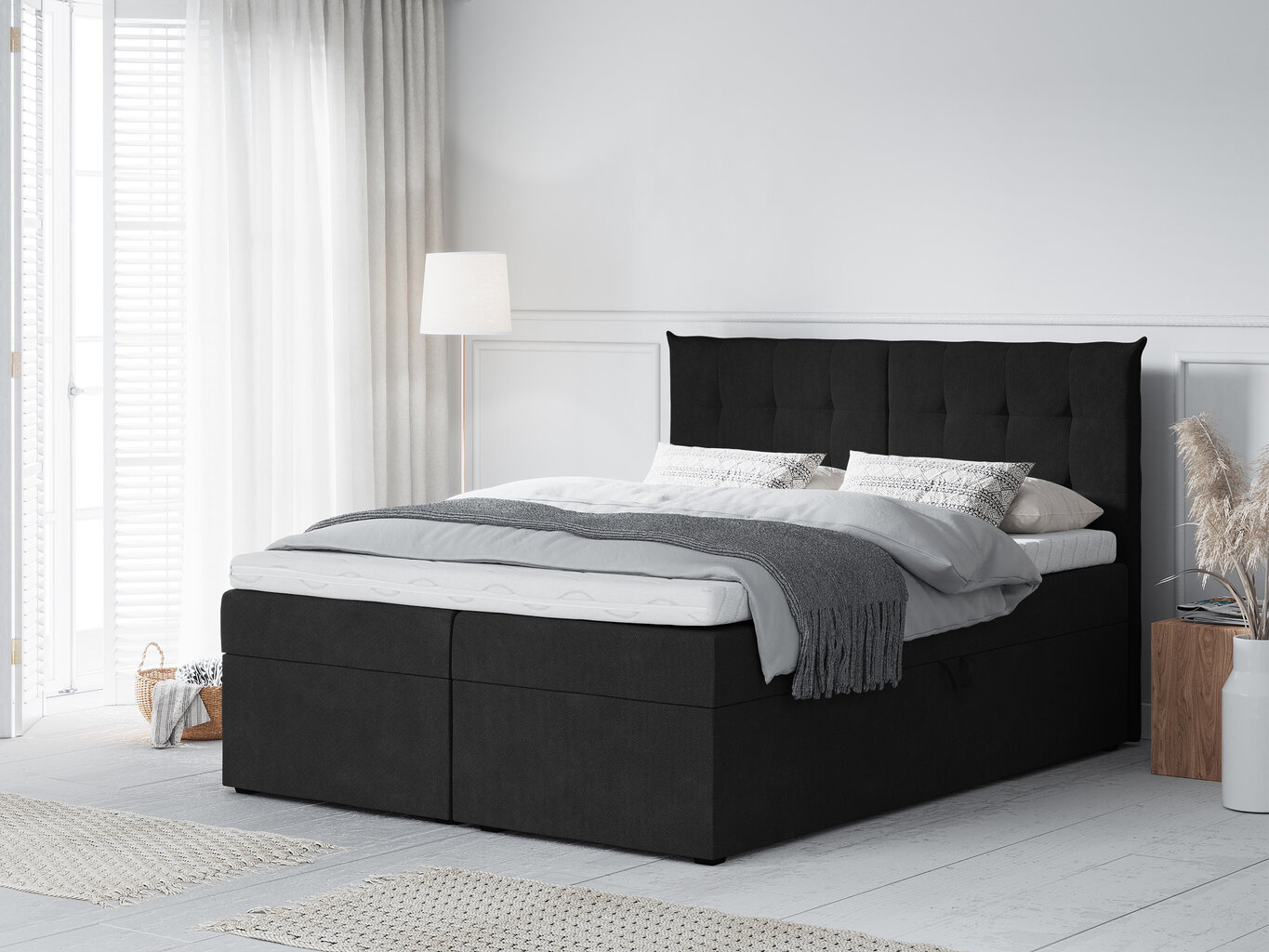 Mazzini Beds Echaveria -sänkypaketti, 180 x 200 cm, musta hinta ja tiedot | Sängyt | hobbyhall.fi