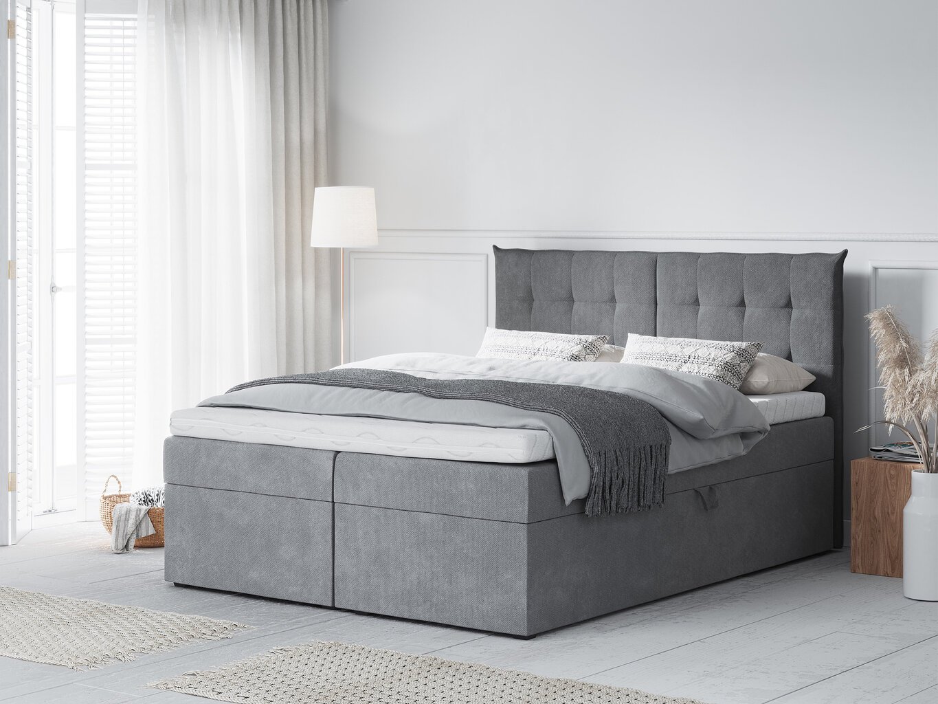 Mazzini Beds Echaveria -sänkypaketti, 180 x 200 cm, harmaa hinta ja tiedot | Sängyt | hobbyhall.fi