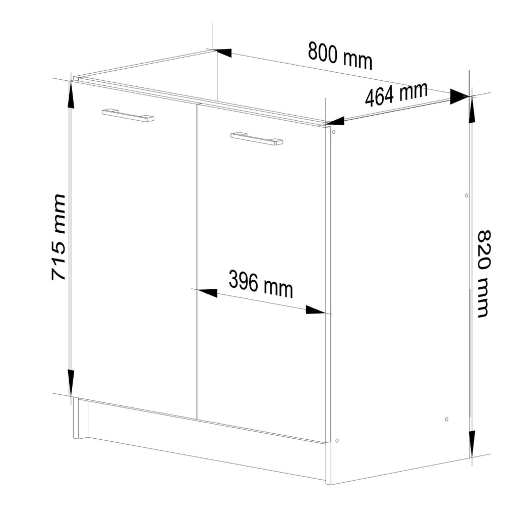 Keittiökaappi Akord Oliwia S80, valkoinen hinta ja tiedot | Keittiön kaapit | hobbyhall.fi