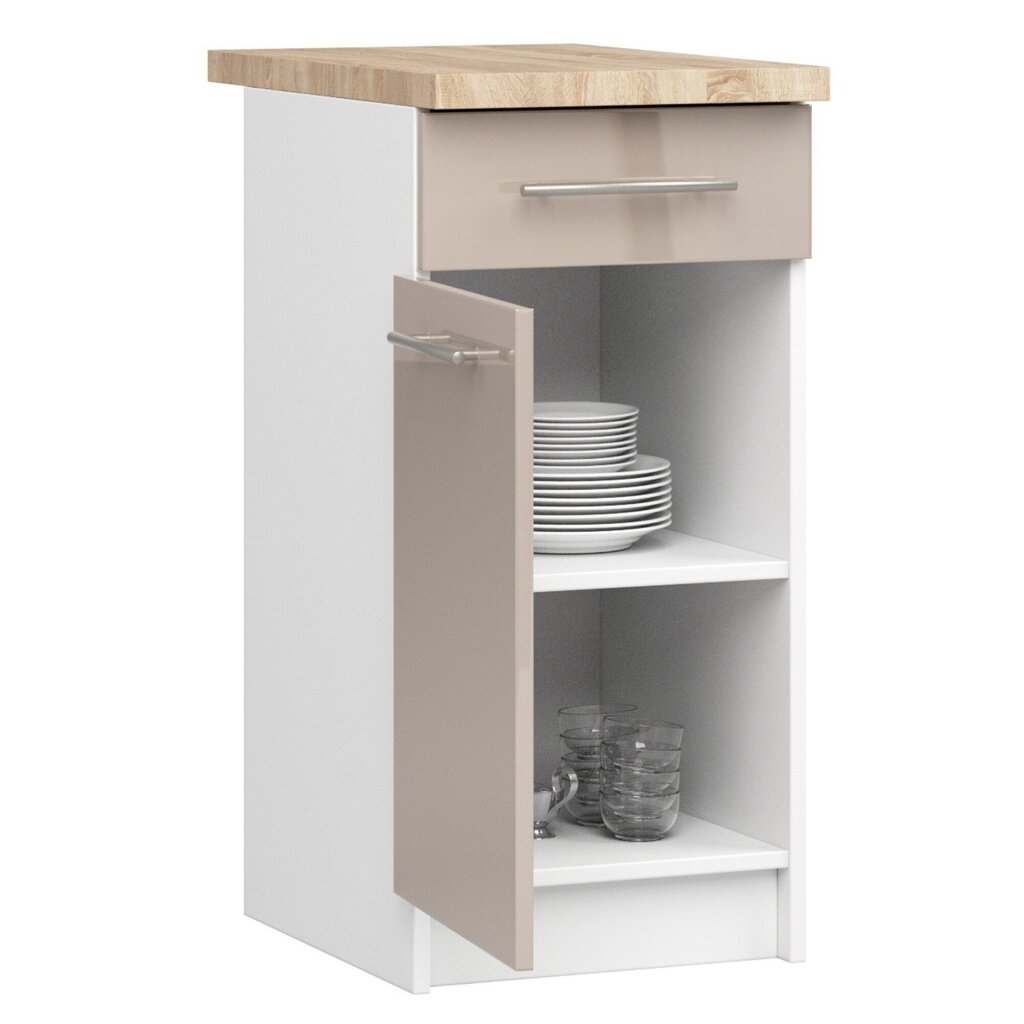 Keittiökaappi Akord Oliwia S40, beige/valkoinen hinta ja tiedot | Keittiön kaapit | hobbyhall.fi