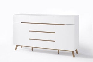 Lipasto Cervo, 40 x 101 x 169 cm, valkoinen/tammi hinta ja tiedot | Lipastot | hobbyhall.fi