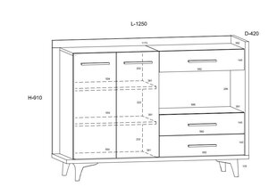 Lipasto Meblocross Box 02 2D3S, tummanruskea/valkoinen hinta ja tiedot | Lipastot | hobbyhall.fi