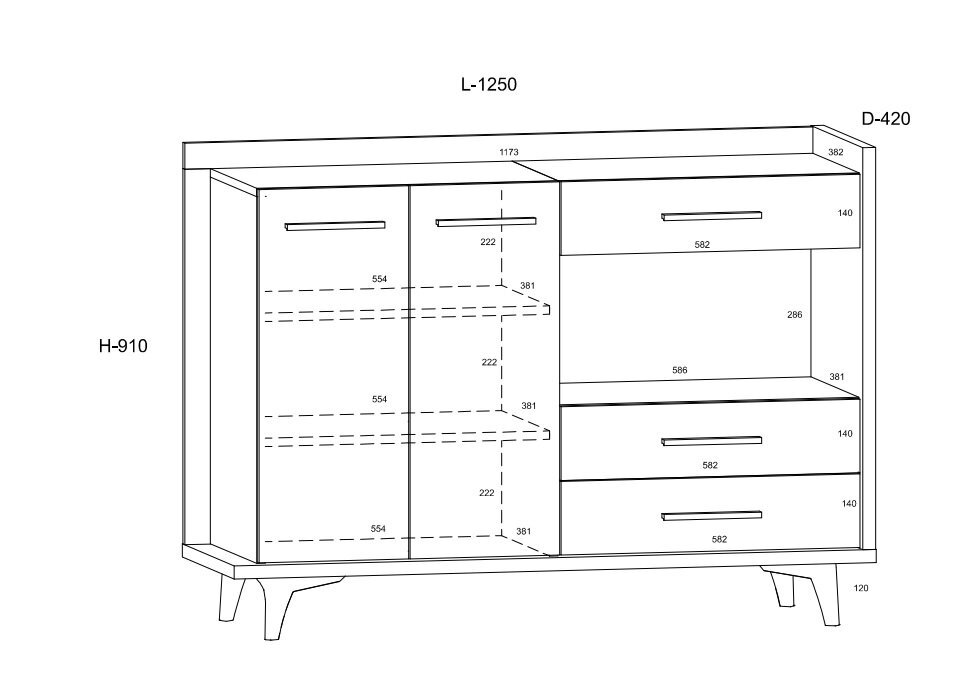 Lipasto Meblocross Box 02 2D3S, tammi/valkoinen hinta ja tiedot | Lipastot | hobbyhall.fi