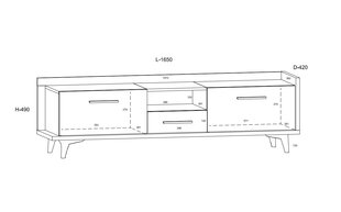 TV-taso Meblocross Box 09 2D1S, tummanruskea/valkoinen hinta ja tiedot | TV-tasot | hobbyhall.fi