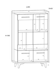 Vitriini Meblocross Box 12 2D, tummanruskea / valkoinen hinta ja tiedot | Vitriinit | hobbyhall.fi