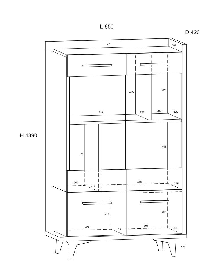 Vitriini Meblocross Box 12 2D, tummanruskea / valkoinen hinta ja tiedot | Vitriinit | hobbyhall.fi