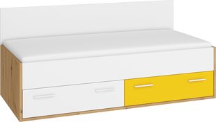 Sänky Meblocross Hey 10, 90 x 200 cm, valkoinen/keltainen hinta ja tiedot | Lastensängyt | hobbyhall.fi