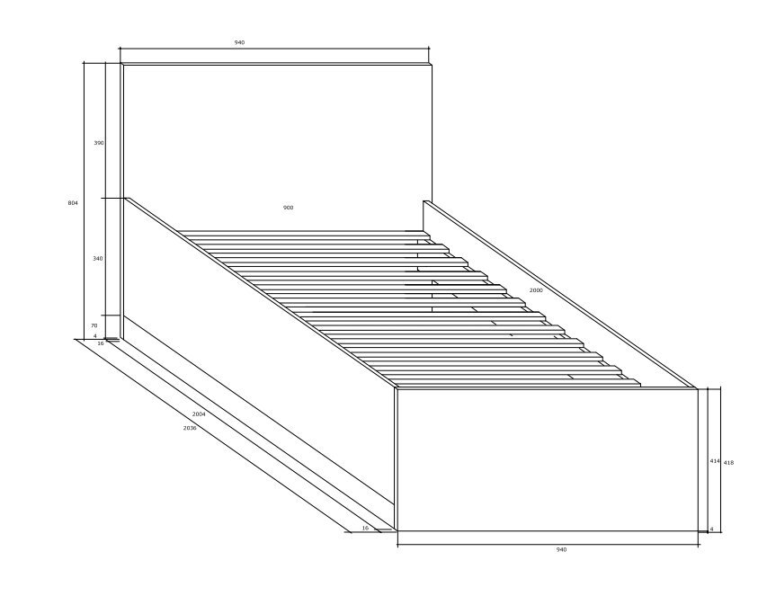 Sänky Meblocross Maximus 90, 90 x 200 cm, tumma tammi/valkoinen hinta ja tiedot | Sängyt | hobbyhall.fi