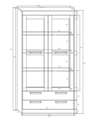 Vitriini Meblocross Maximus 2S, tumma tammi/valkoinen hinta ja tiedot | Vitriinit | hobbyhall.fi